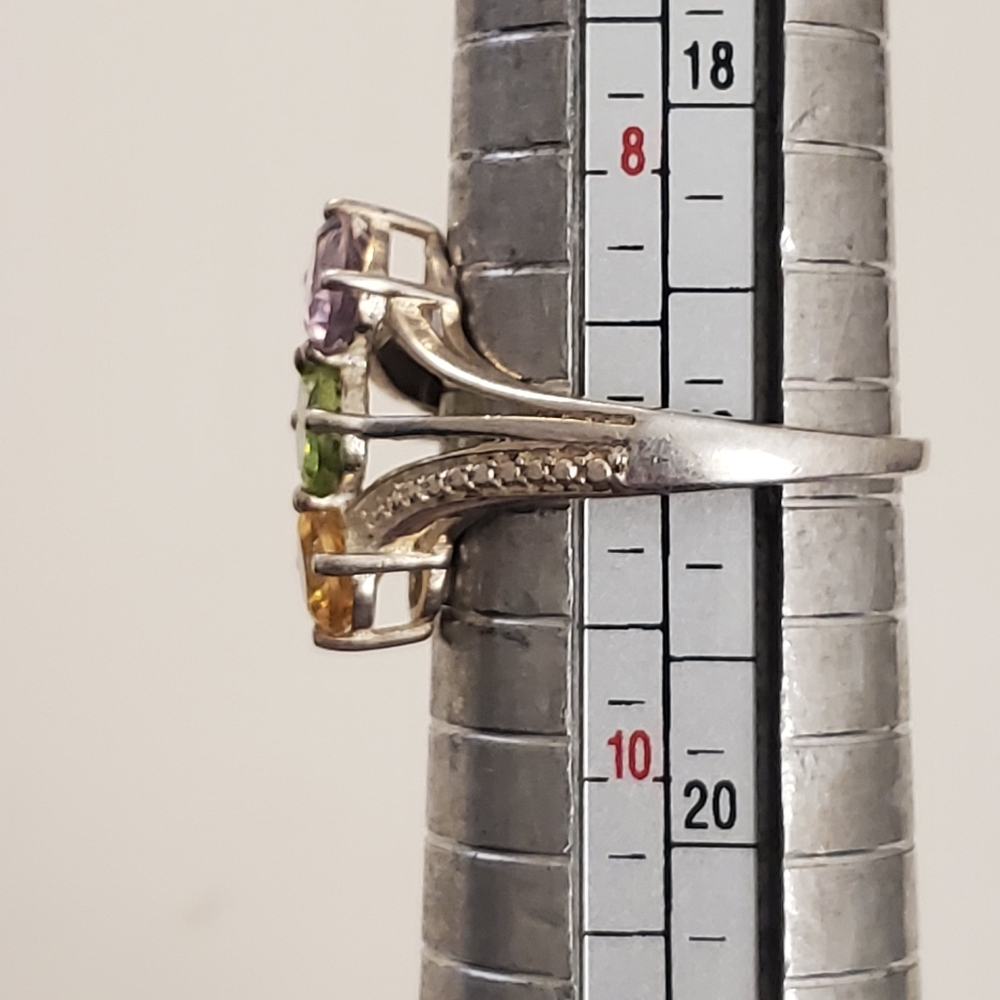 3 stone gemstone ring - Picture 5 of 6